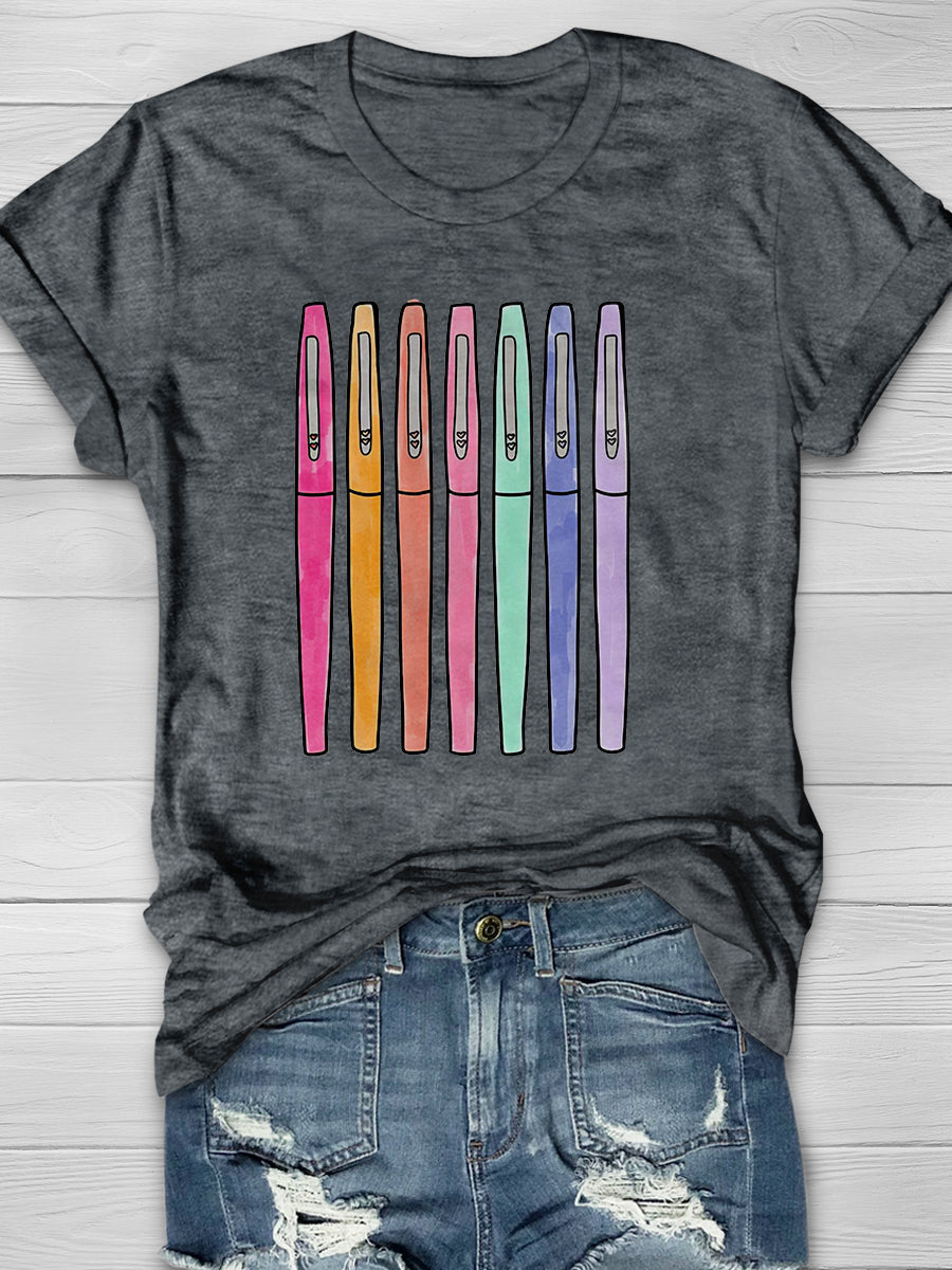 Pens Print Graphic T-shirts