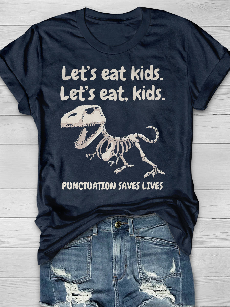 let's Eat Kids let's Eat,Kids Print Graphic T-shirts