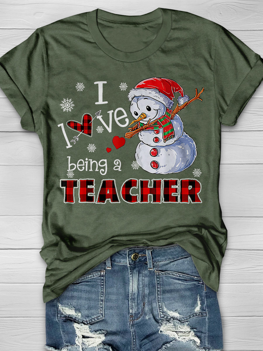 I Love Being A Teacher Print Graphic T-shirts