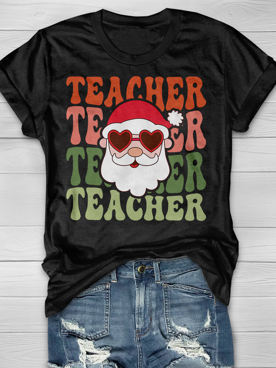 Teacher Christmas Print Graphic T-shirts