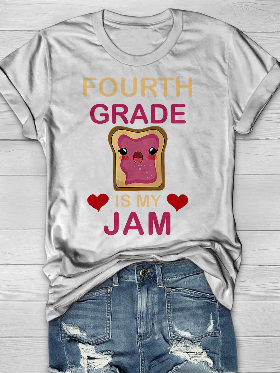 Fourth Grade Is My Jam Print Graphic T-shirts