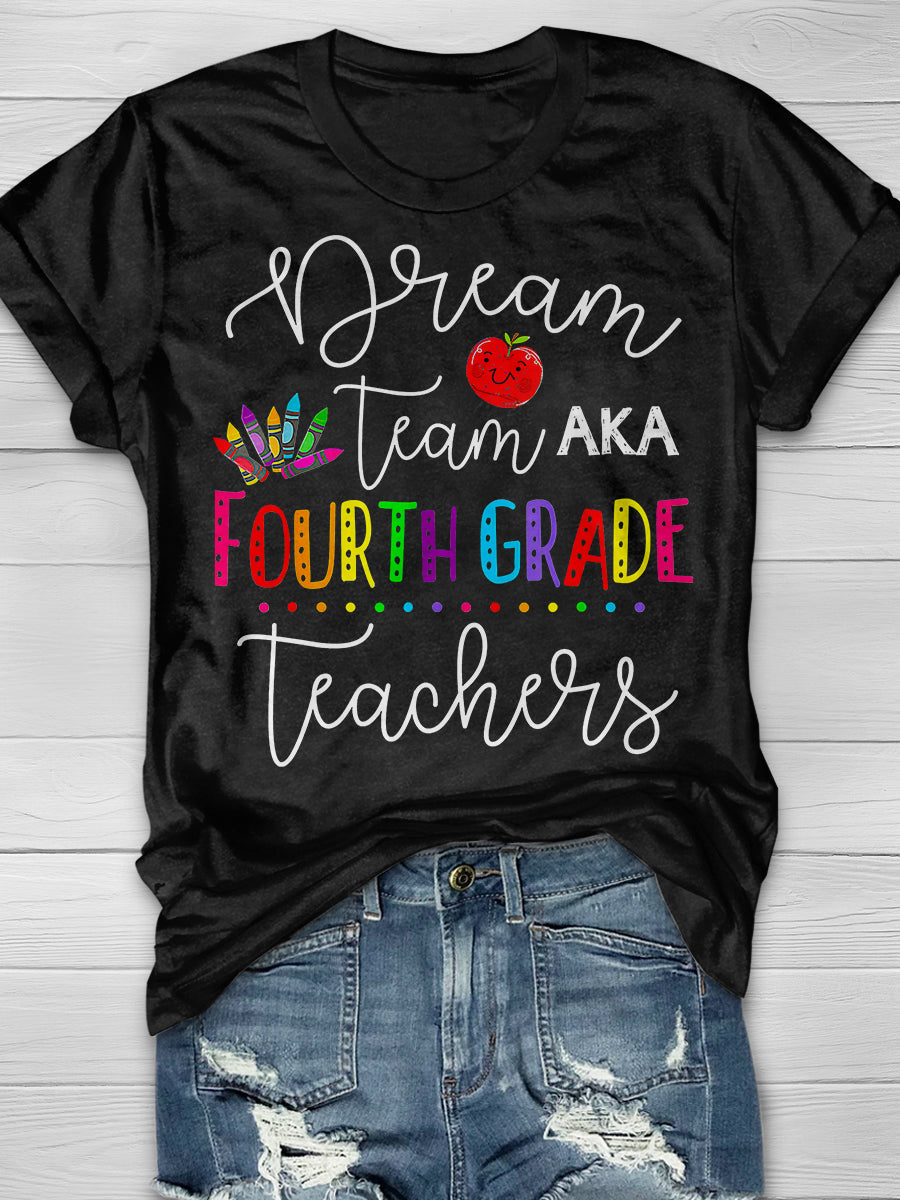 Dream Team Fourth Grade Print Graphic T-shirts