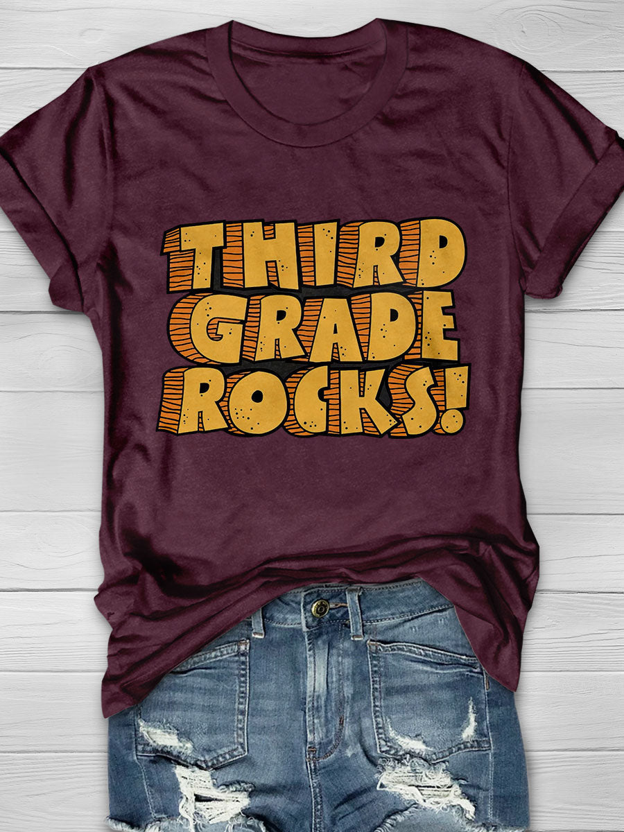 Comfort Colors® Third Grade Rock Print Short Sleeve T-shirt