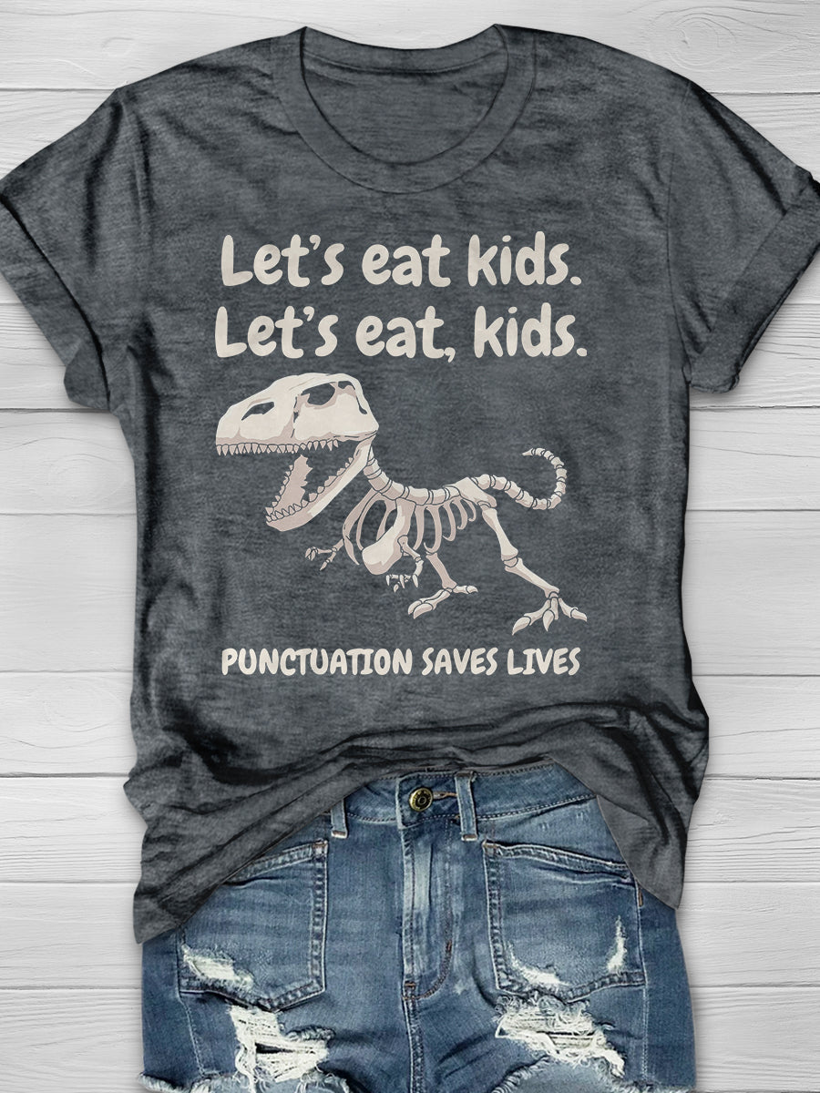let's Eat Kids let's Eat,Kids Print Graphic T-shirts