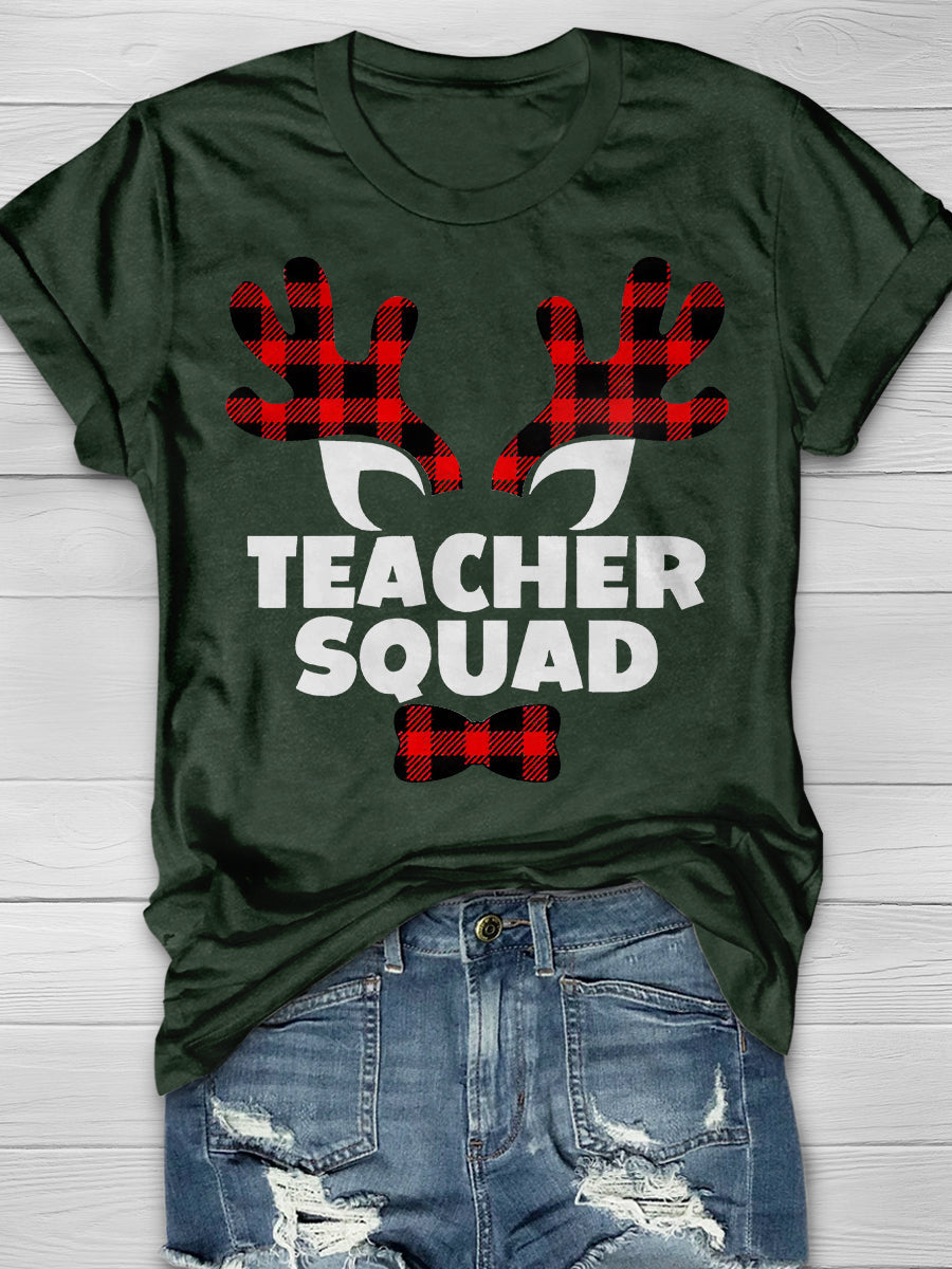 Teacher Squad Christmas Print Graphic T-shirts