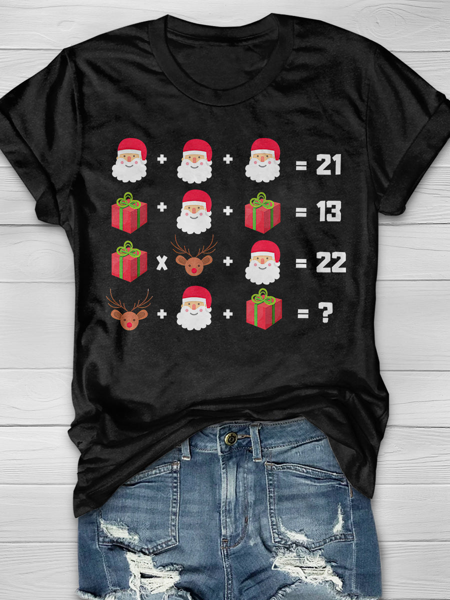 Christmas Math Print Graphic T-shirts
