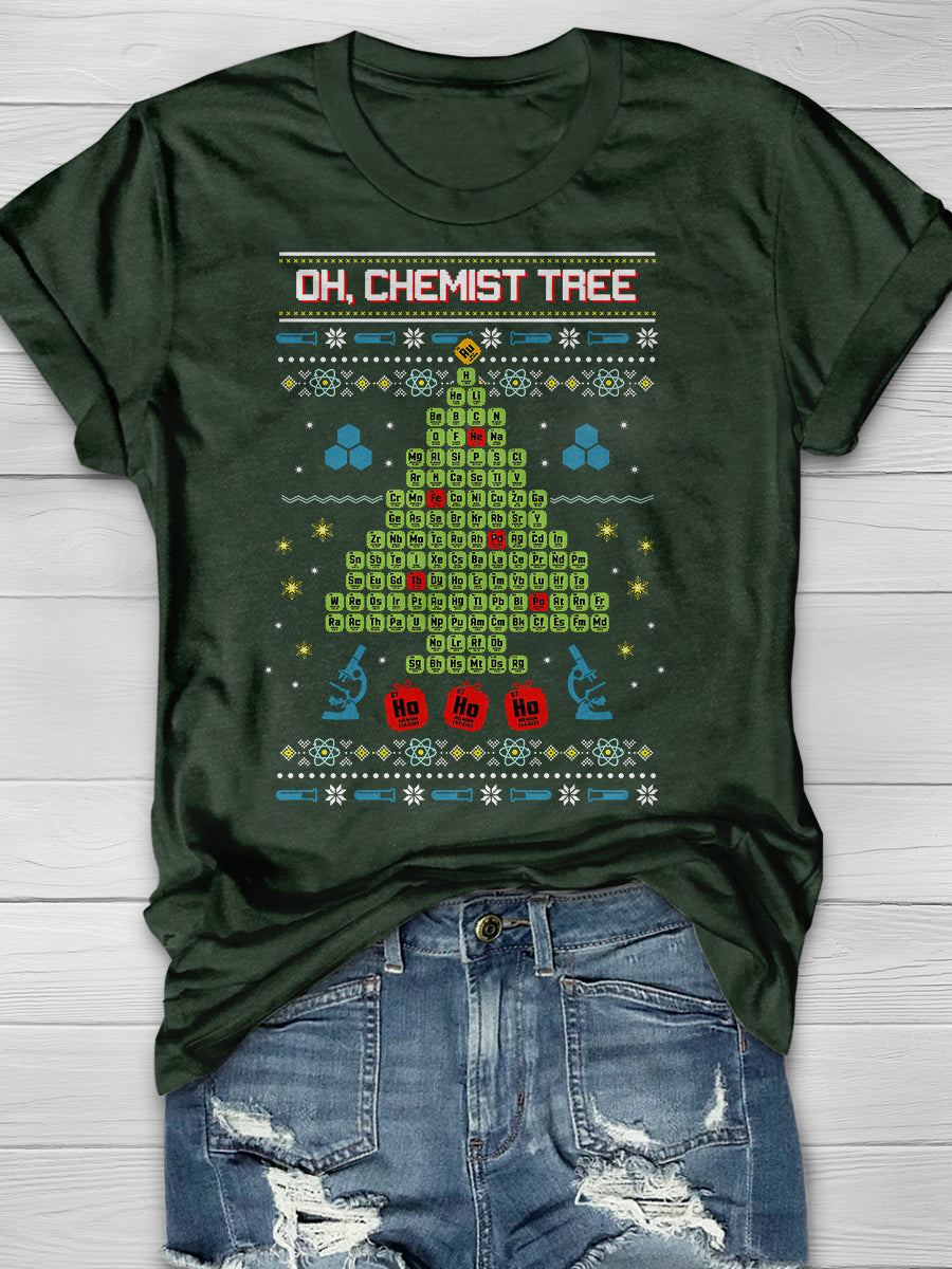 Oh Chemist Tree Print Graphic T-shirts