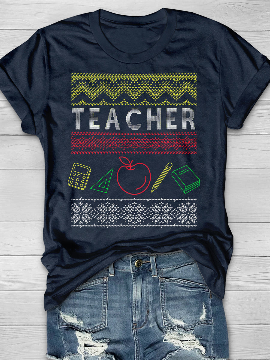 Teacher Print Graphic T-shirts