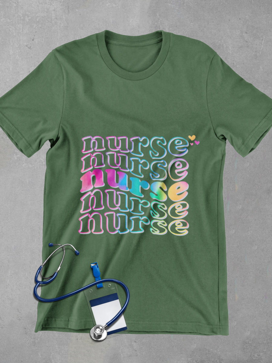 Tie-dye Nurse Graphic T-shirt