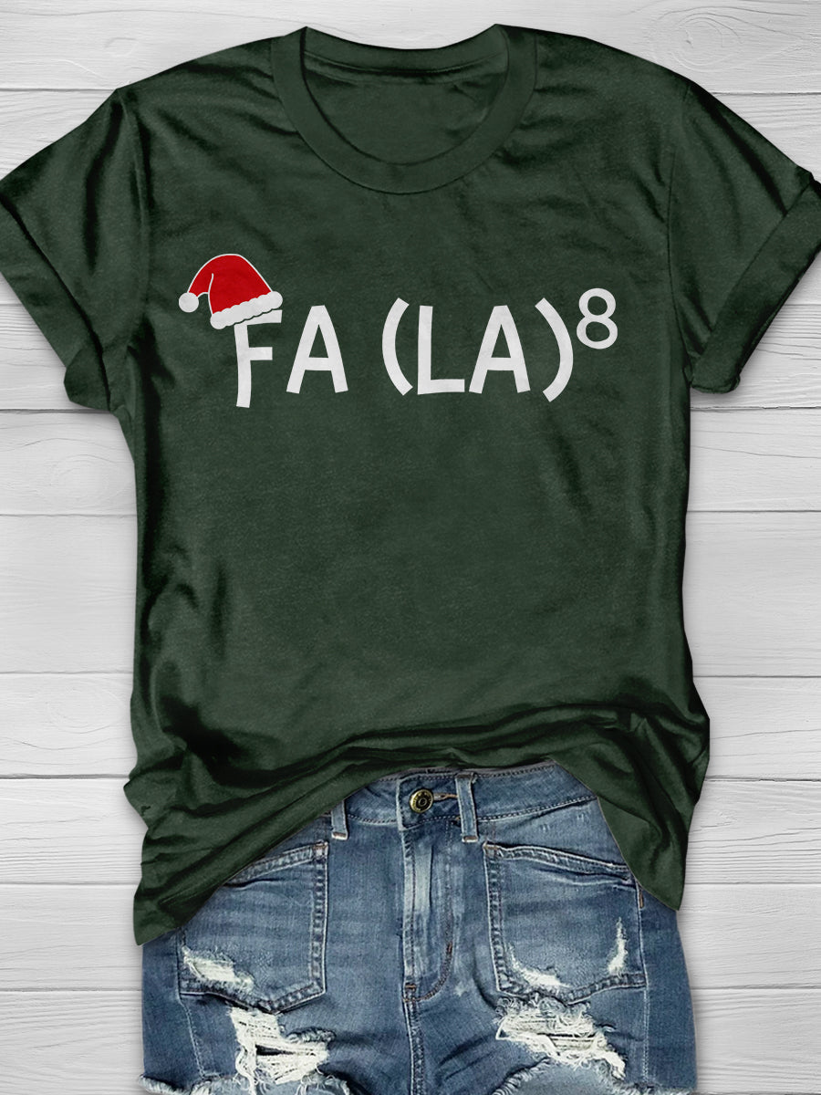 Funny Fa La 8 Christmas Math Teacher Print Graphic T-shirts