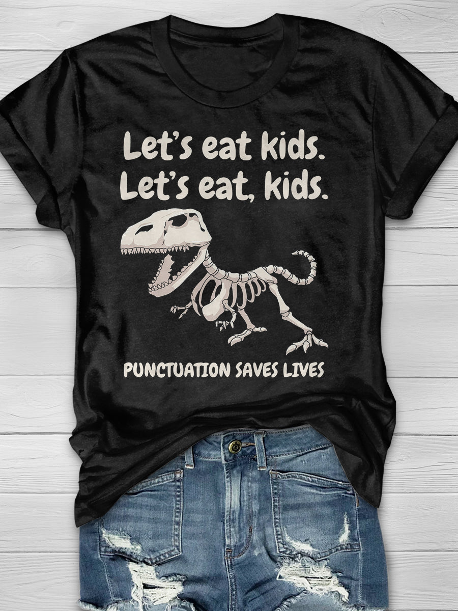 let's Eat Kids let's Eat,Kids Print Graphic T-shirts