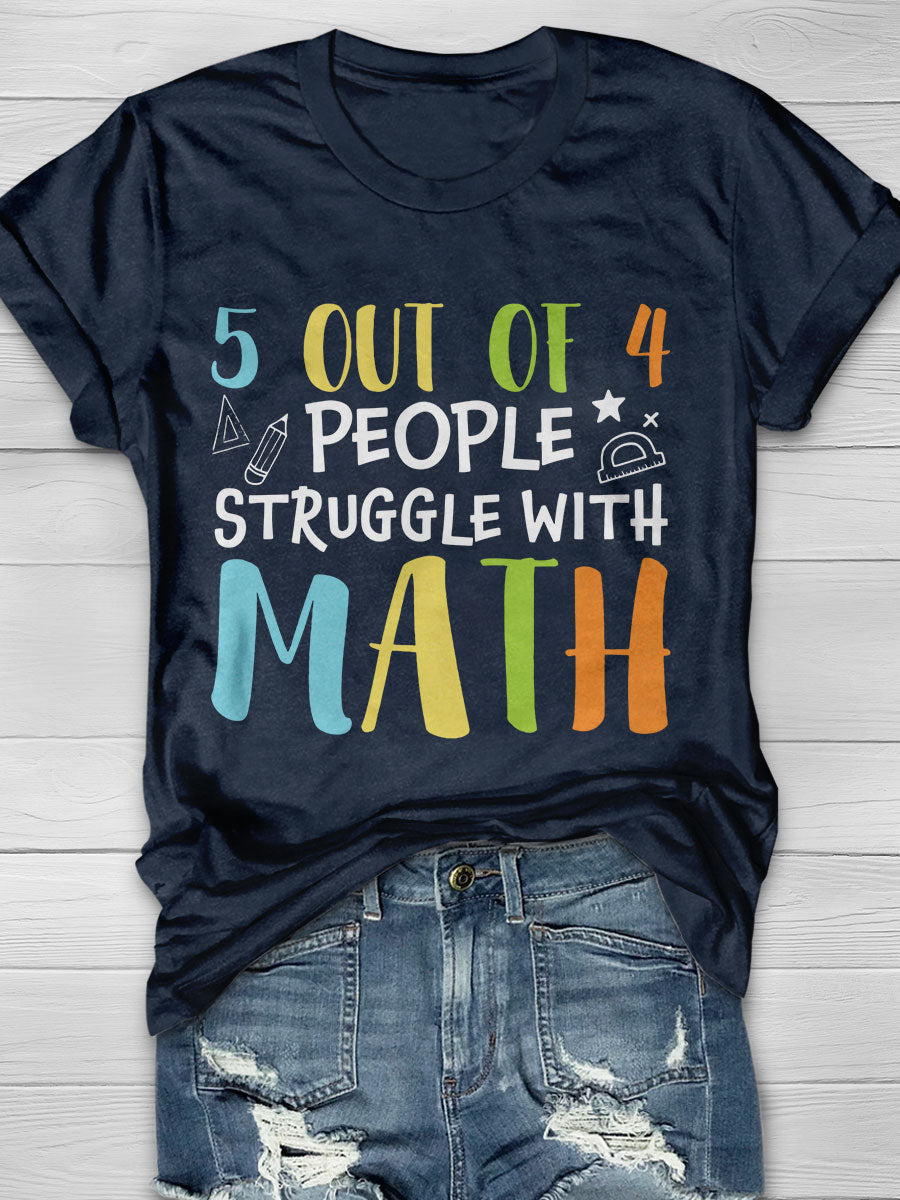 Funny Math Teacher Print Short Sleeve T-shirt