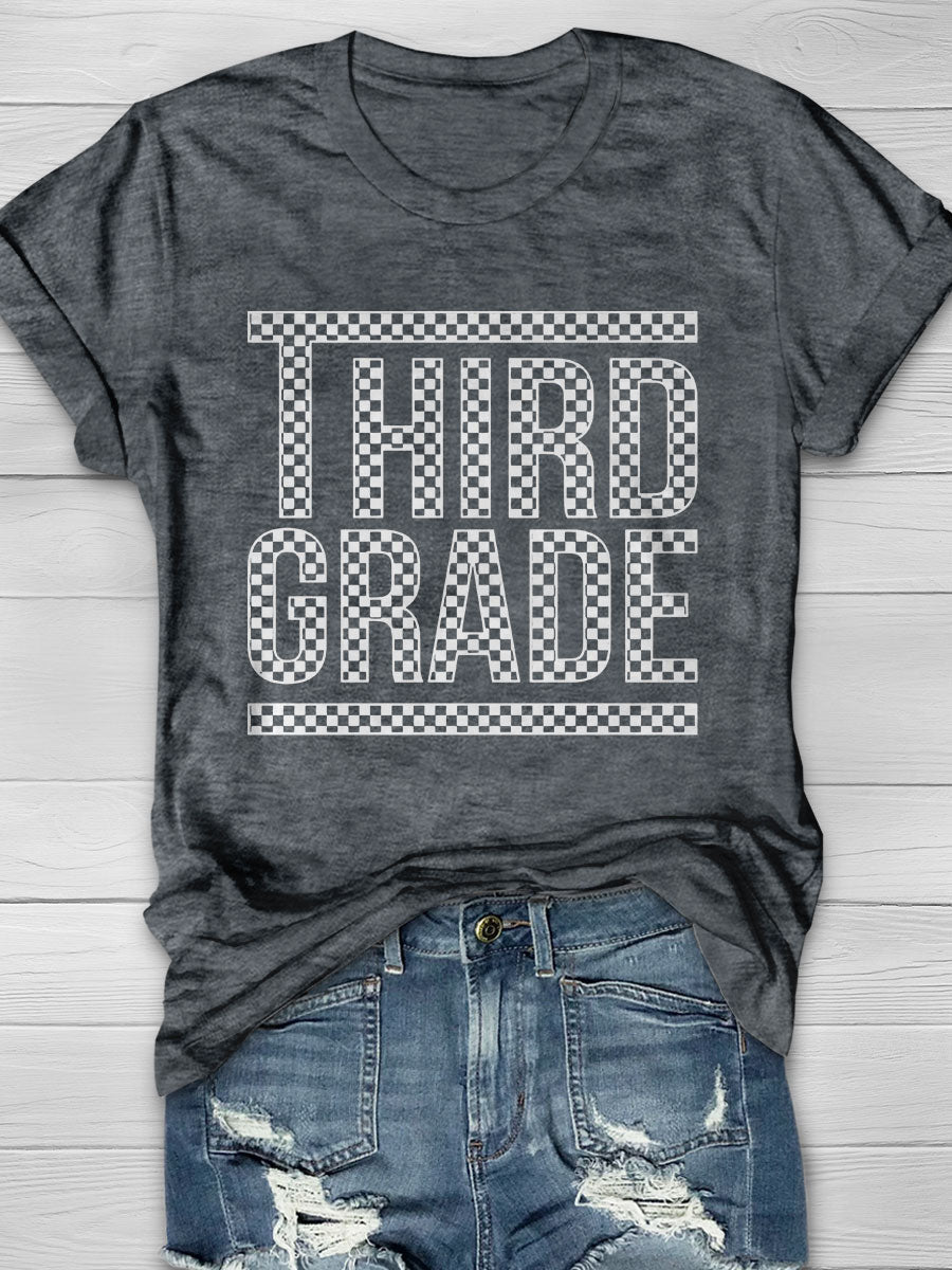 Third Grade Teacher Print Short Sleeve T-shirt