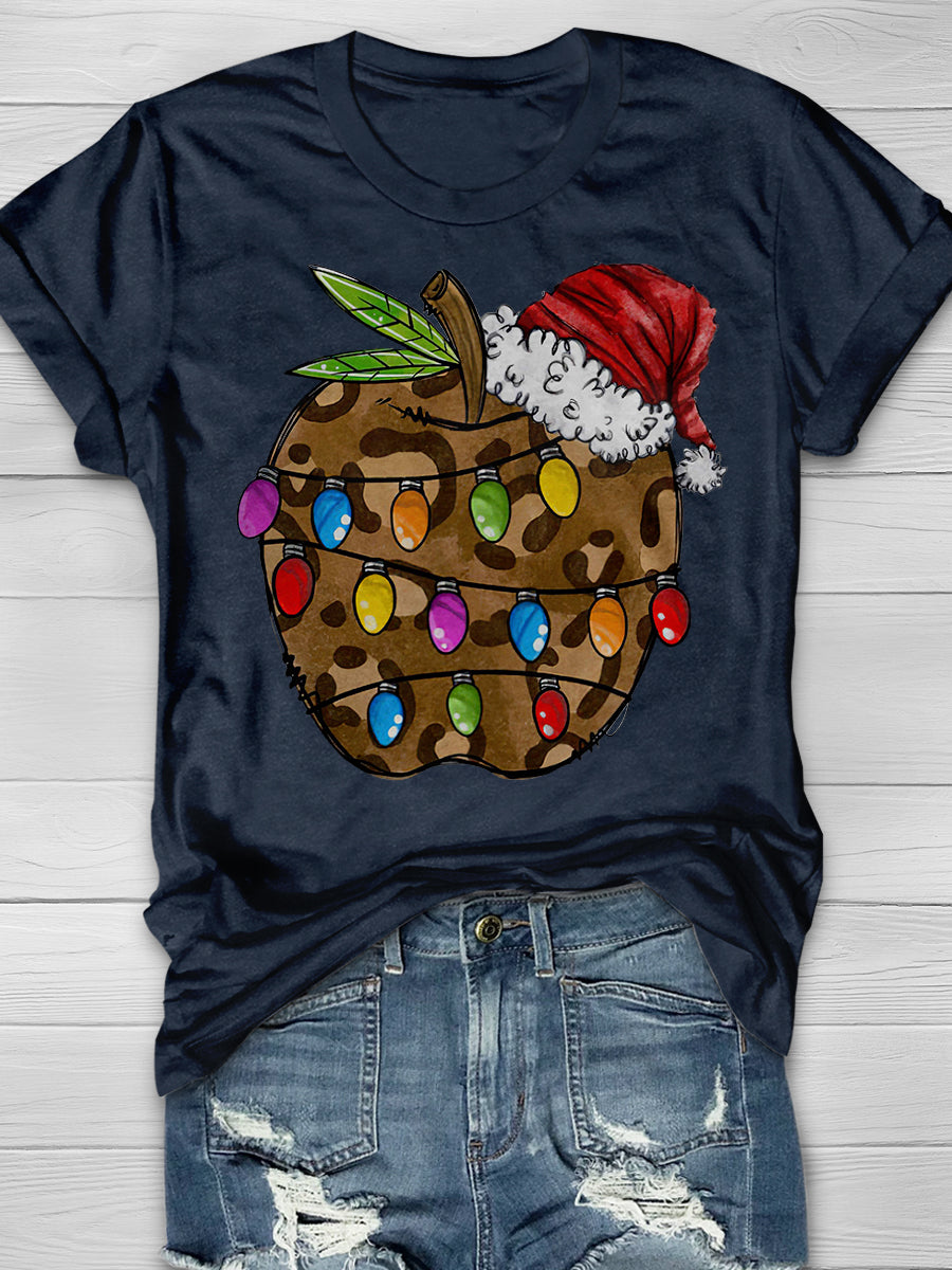 Apple Teacher Print Graphic T-shirts