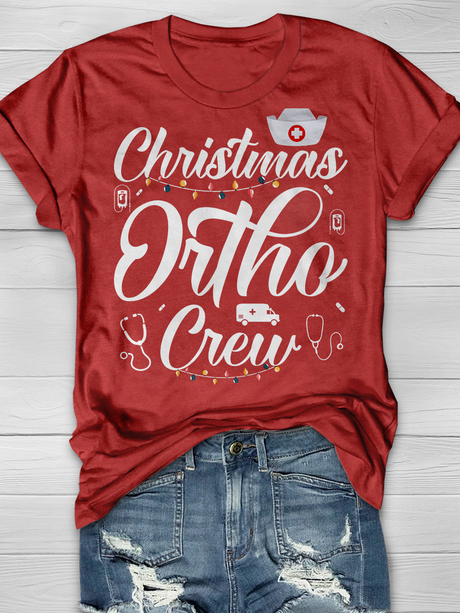 Christmas Ortho Crew Print Short Sleeve T-shirt