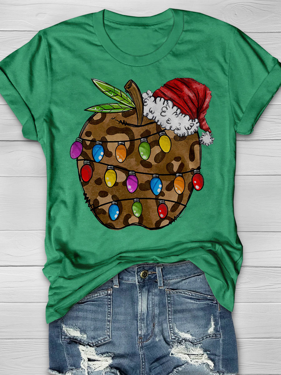 Apple Teacher Print Graphic T-shirts