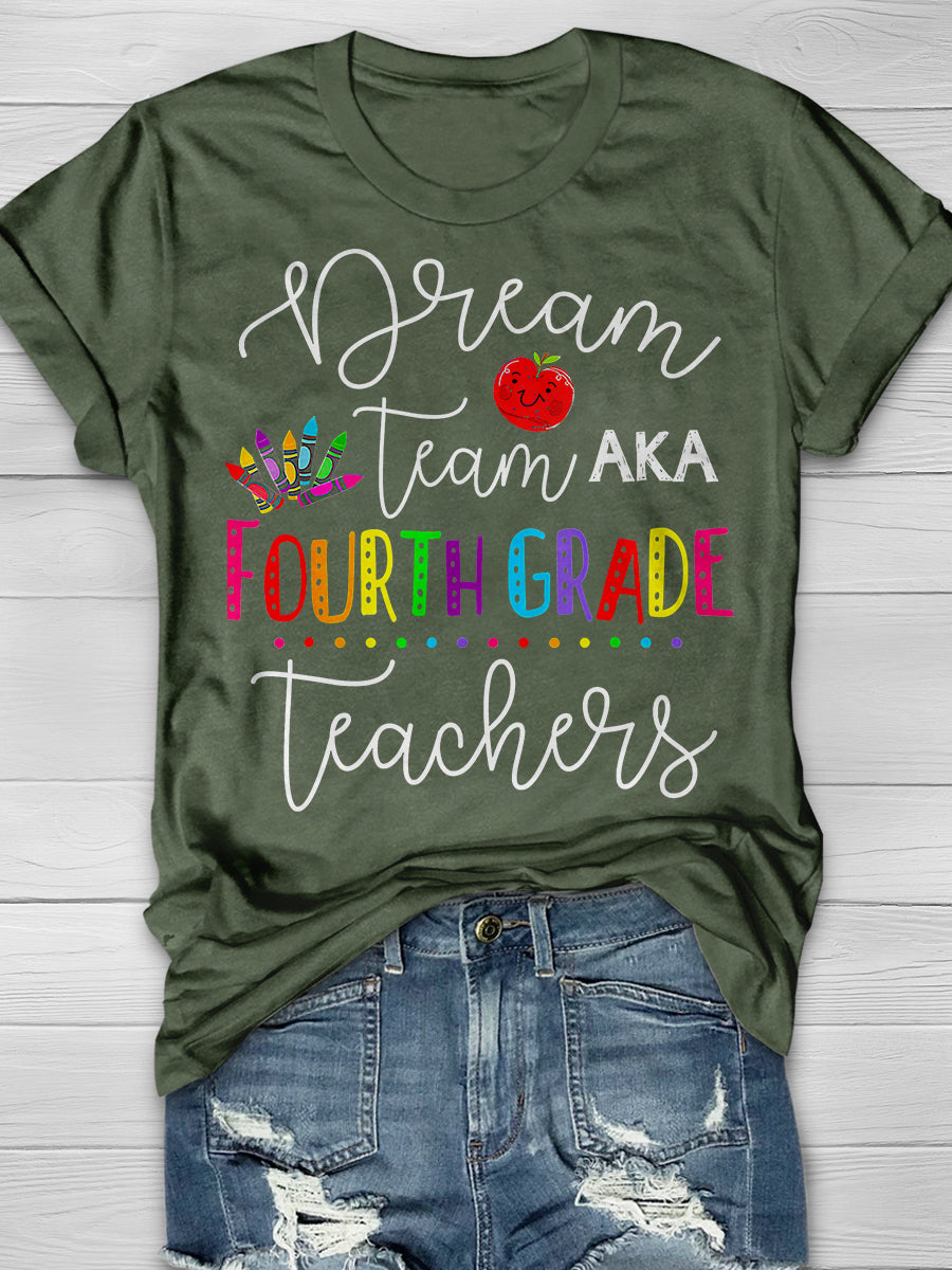 Dream Team Fourth Grade Print Graphic T-shirts