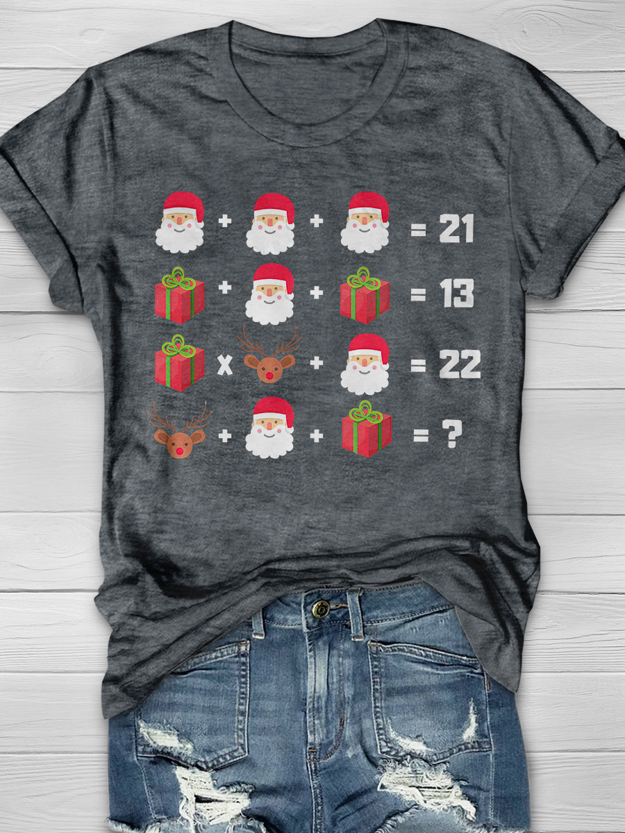 Christmas Math Print Graphic T-shirts