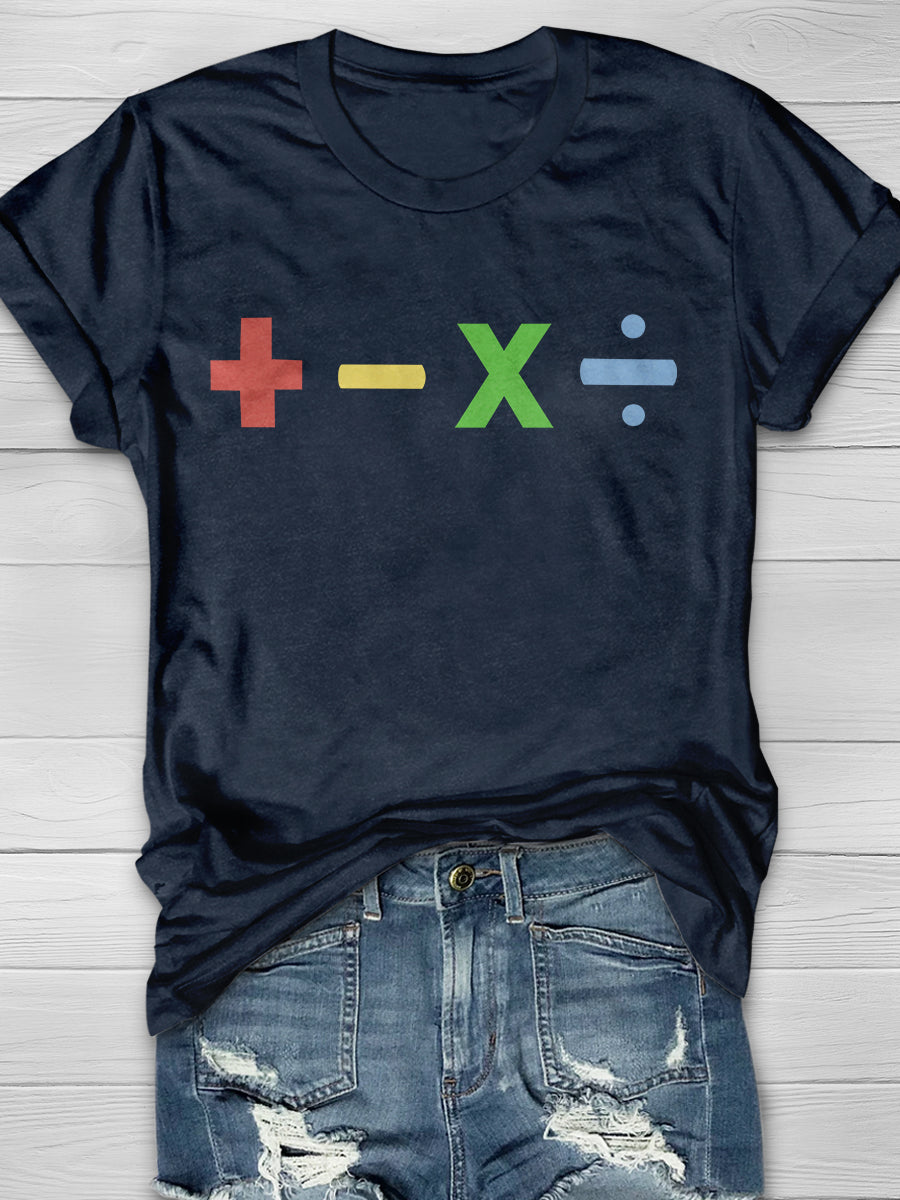 Great Teacher Math Print Graphic T-shirts