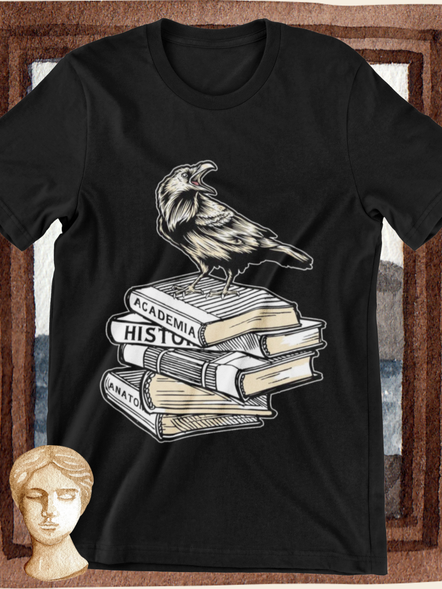 Dark Academia Aesthetic Raven Crow Graphic T-shirt