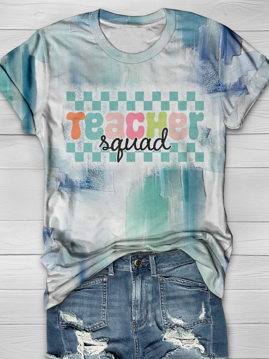 Teacher Squad Design Print T-shirt