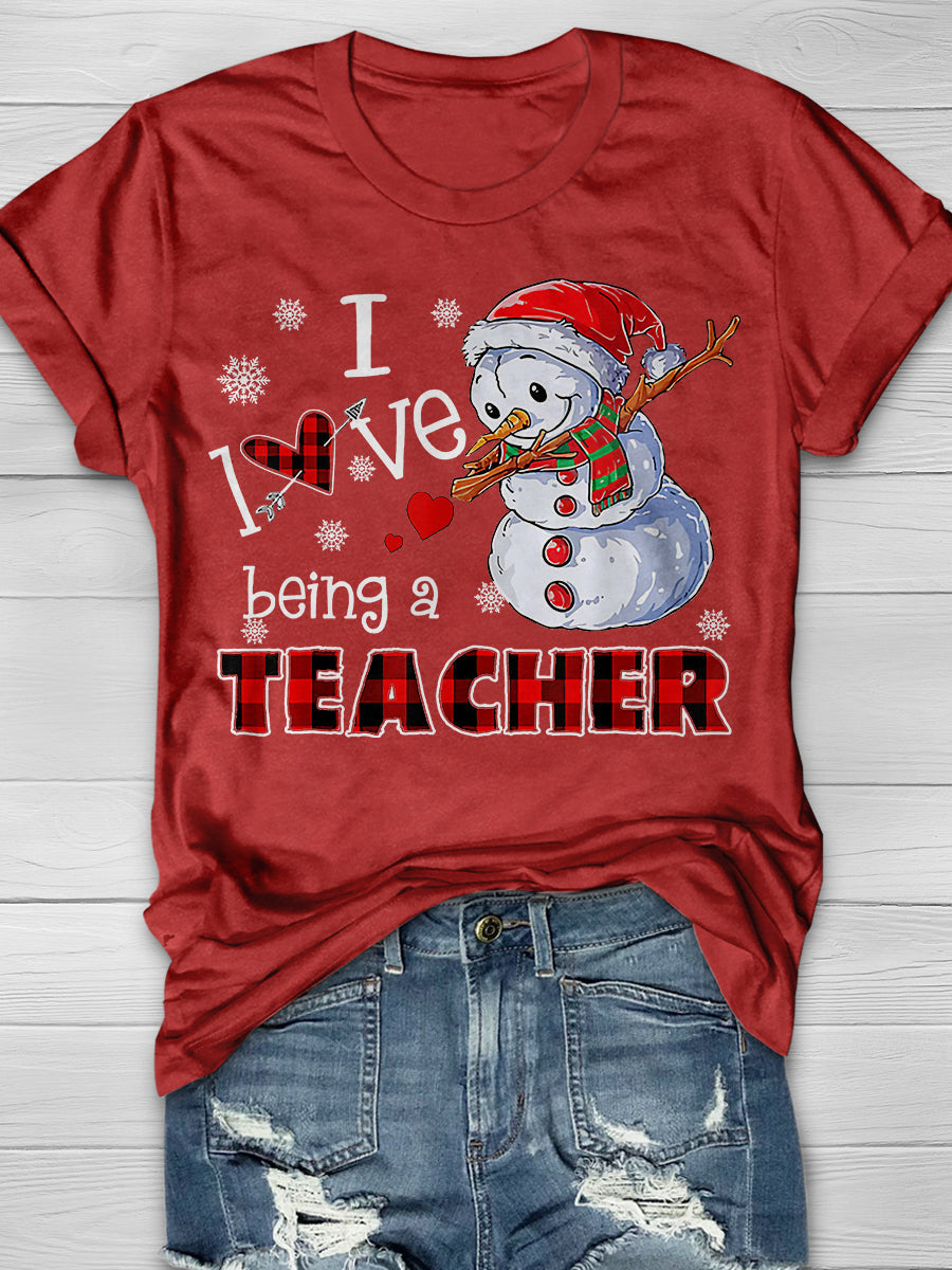 I Love Being A Teacher Print Graphic T-shirts