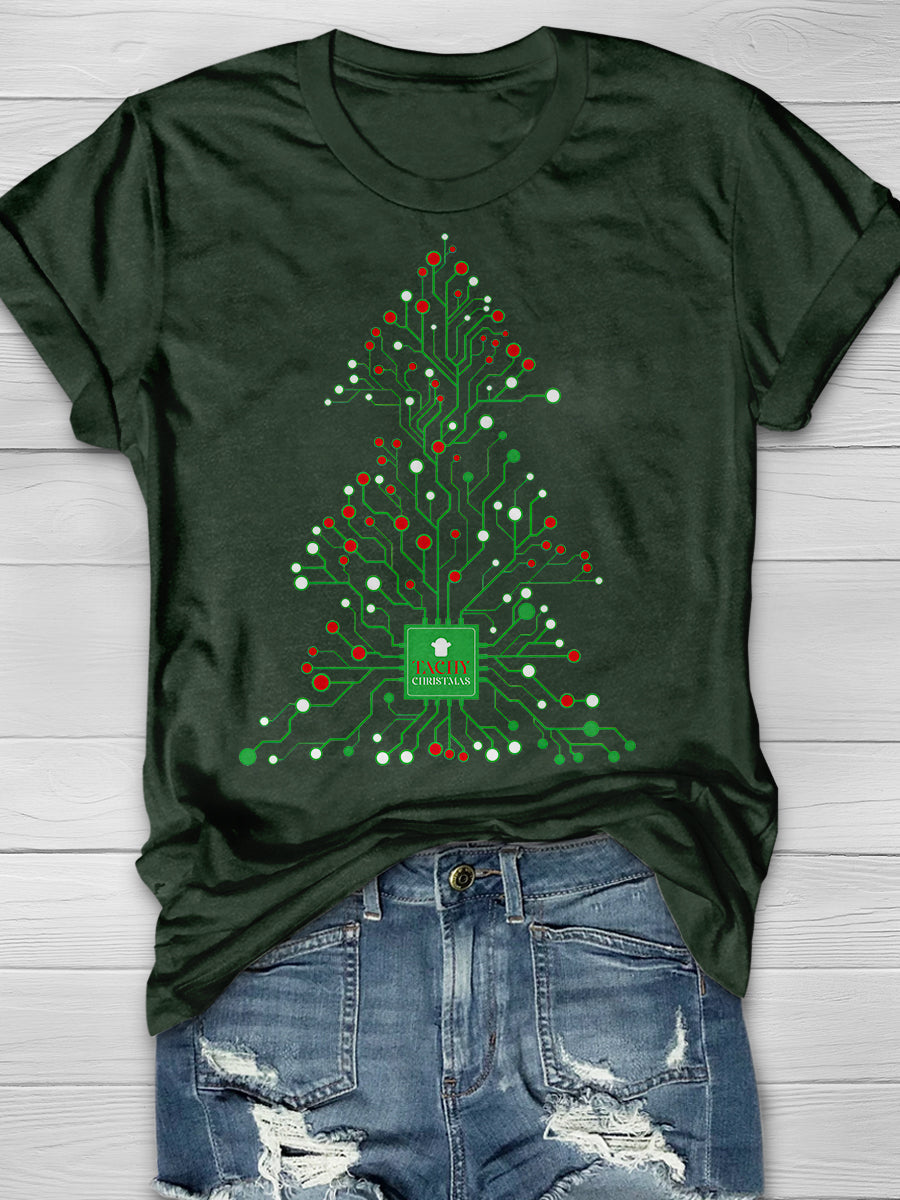 The Techy Christmas Print Graphic T-shirts