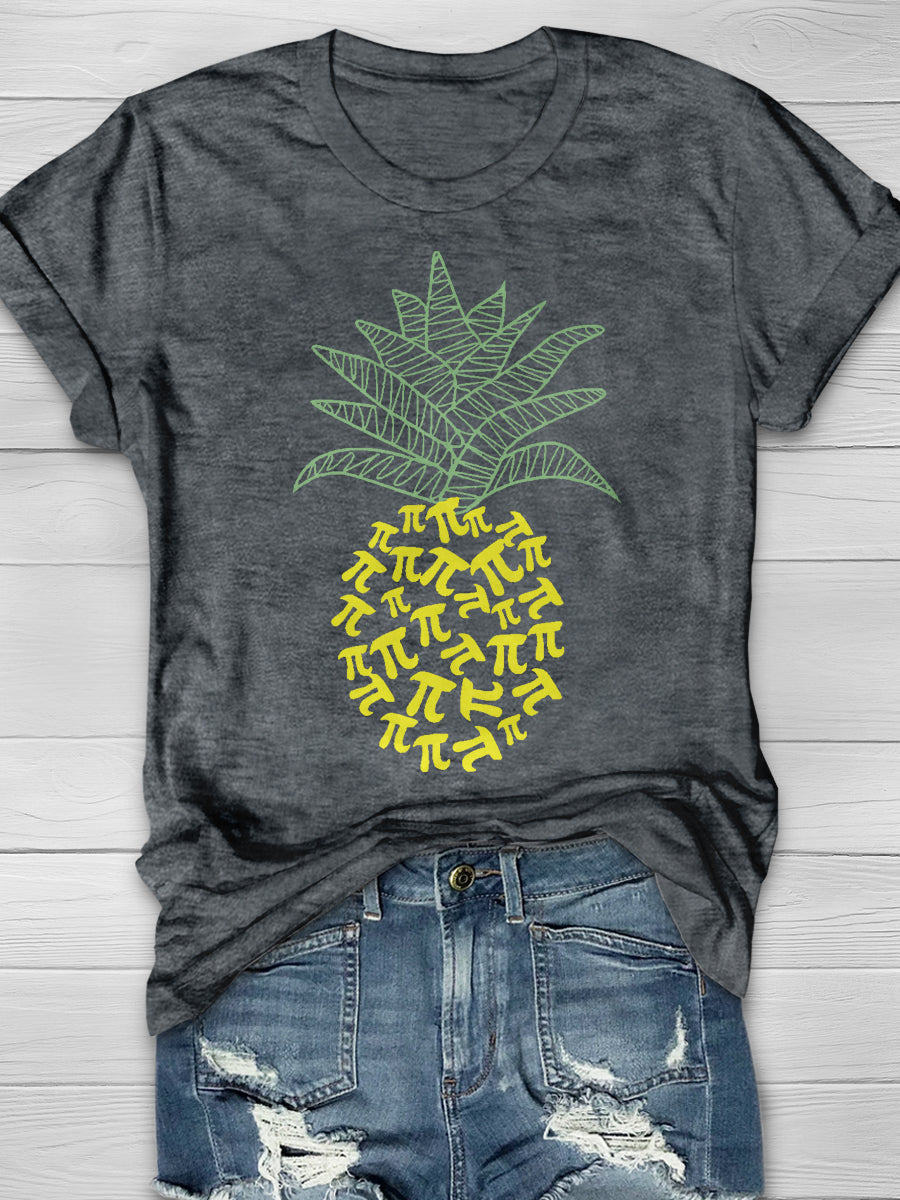 Pineapple Math Print Graphic T-shirts