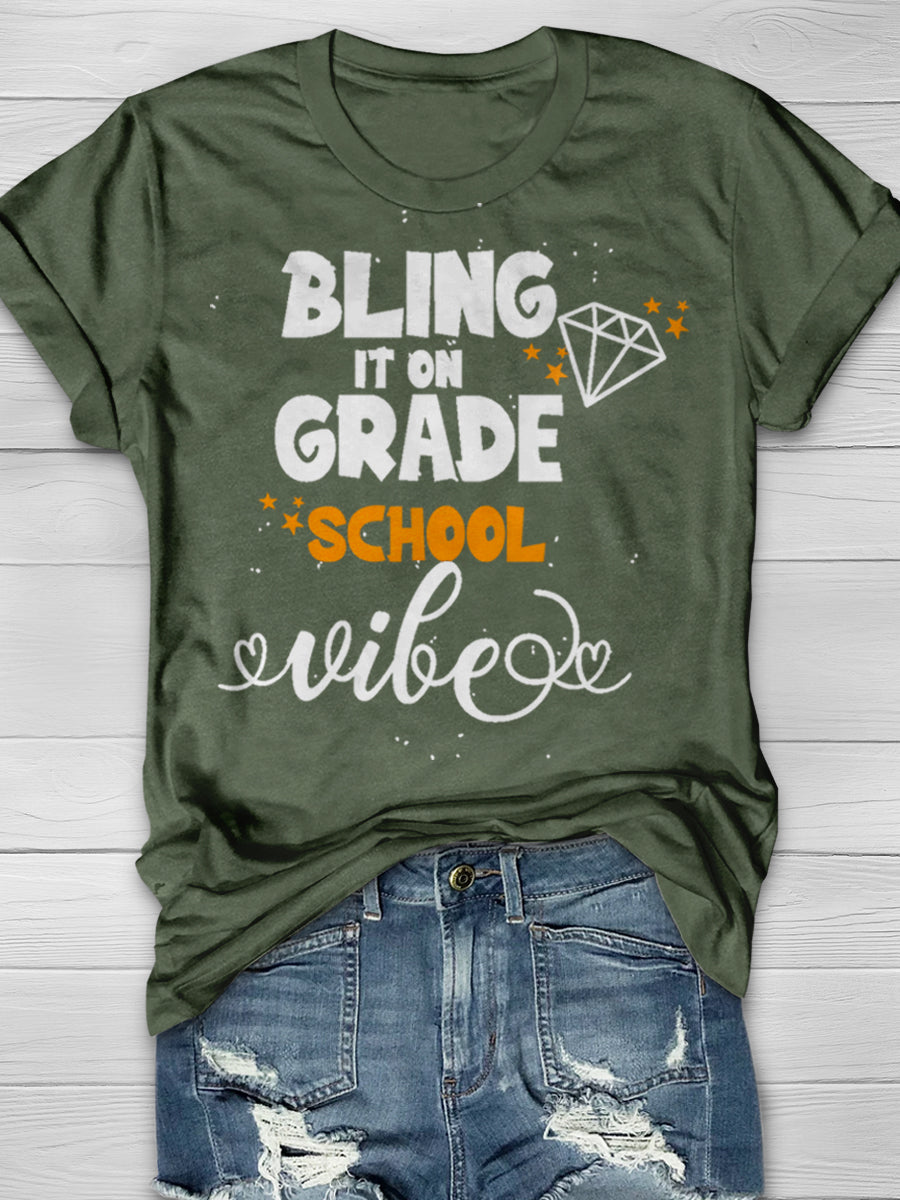 Bling It On Grade School vibe Print Graphic T-shirts