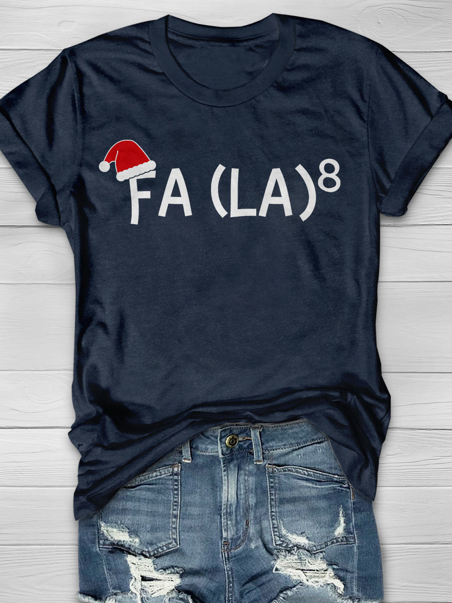 Funny Fa La 8 Christmas Math Teacher Print Graphic T-shirts