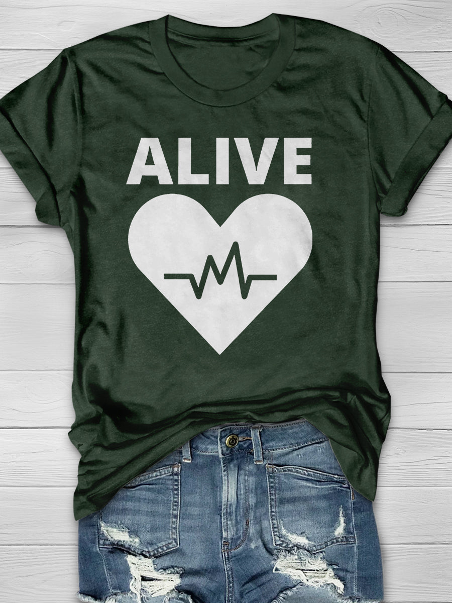 Alive Print Short Sleeve T-shirt