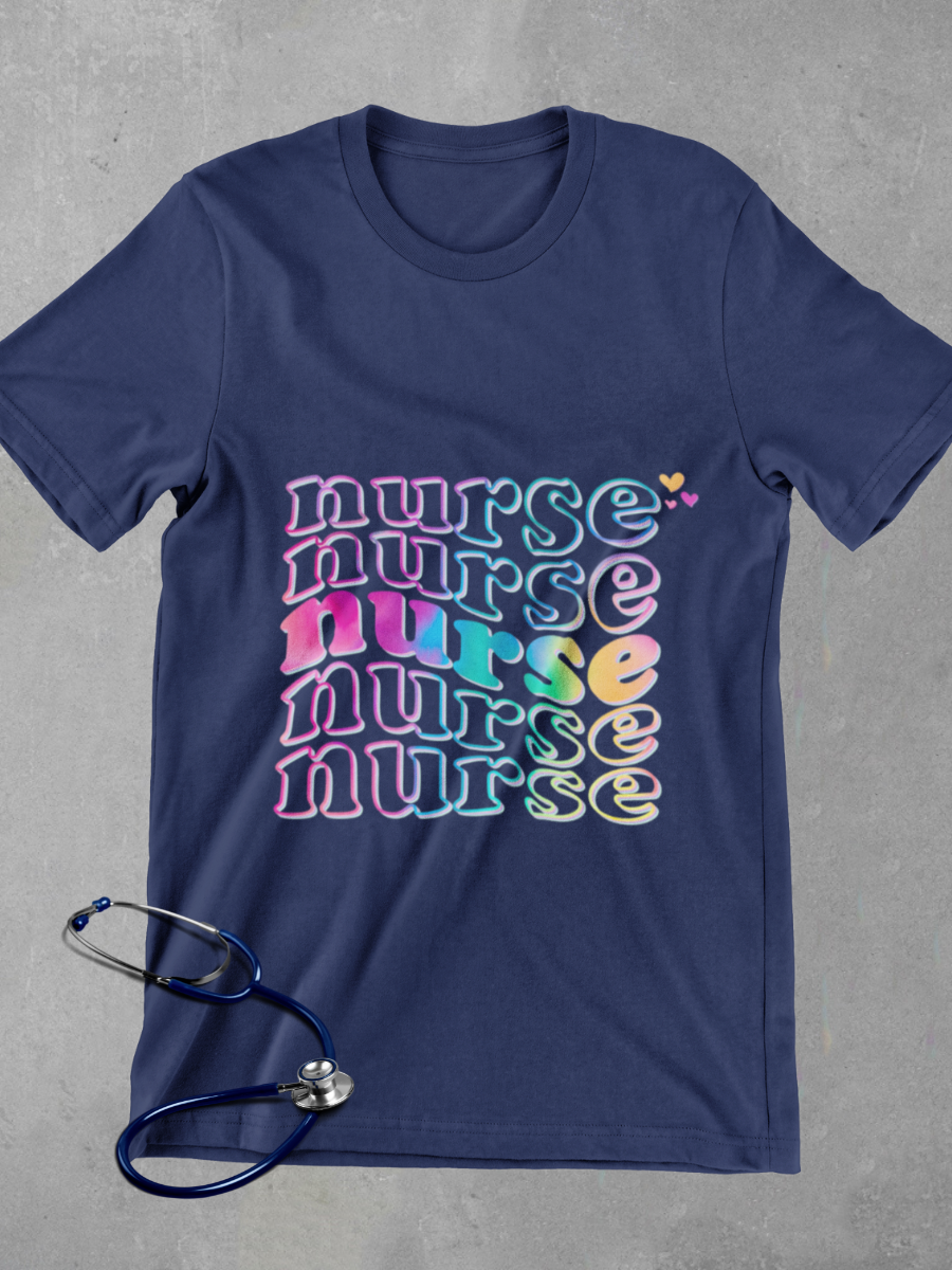 Tie-dye Nurse Graphic T-shirt