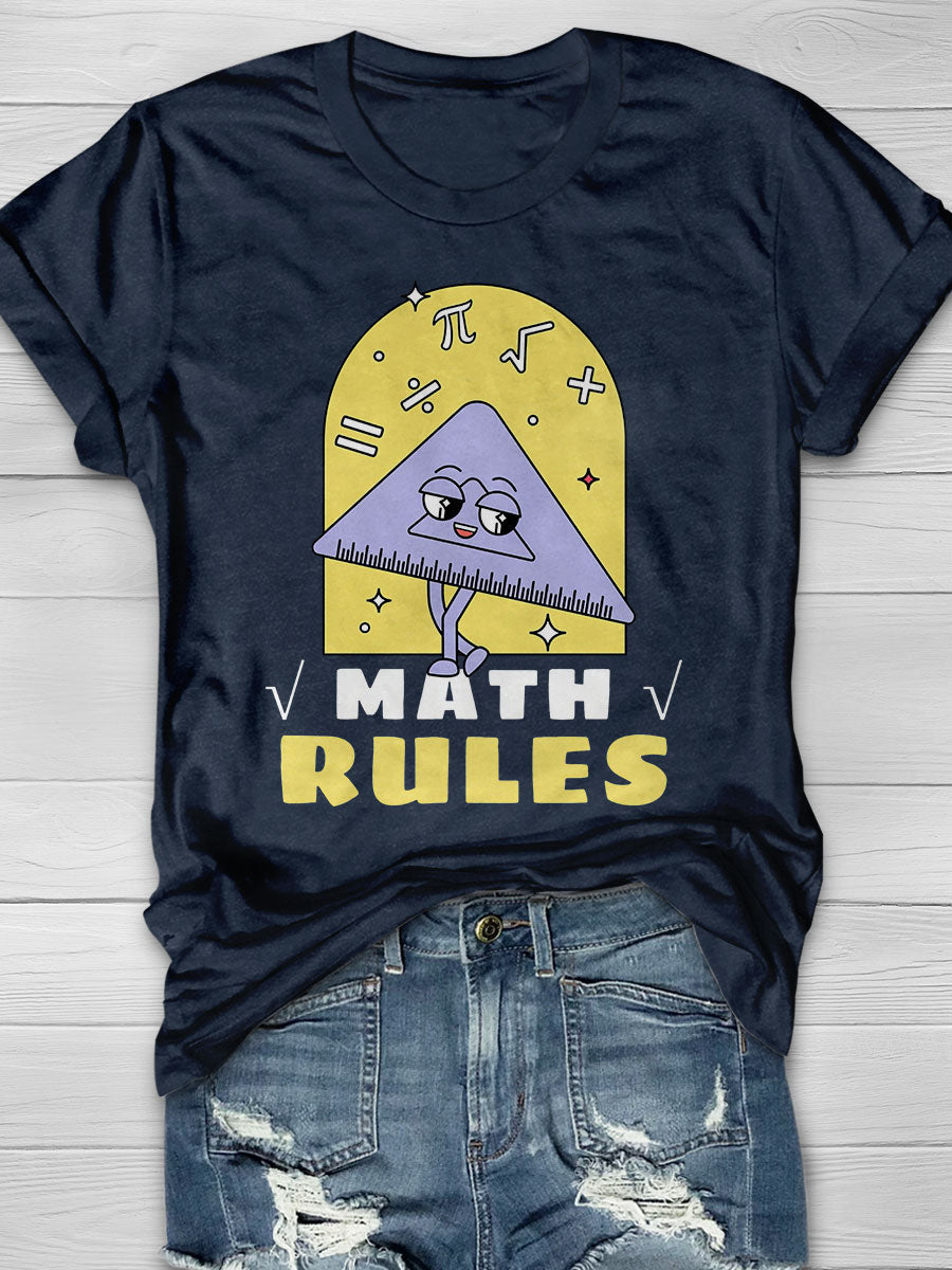 Math Rules Basic Math Go math Discrete Math Print Graphic T-shirts