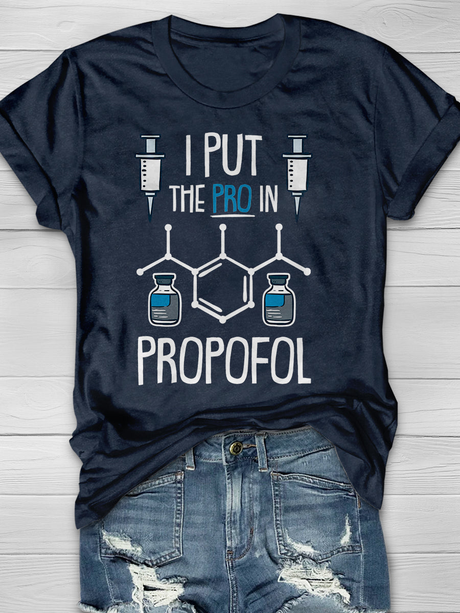 ANESTHESIA Pro In Propofol Print Short Sleeve T-shirt