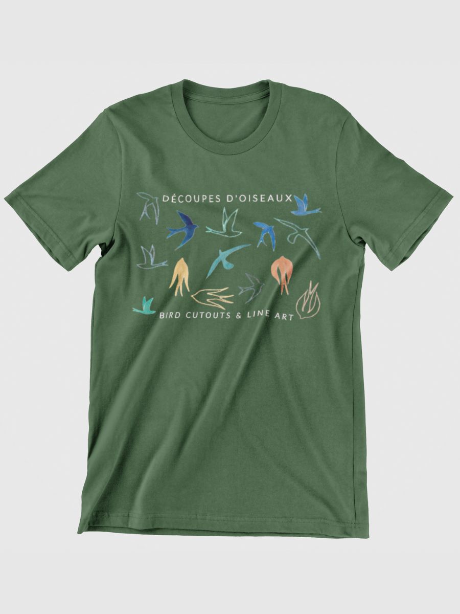 Bird Lover Bird Cutouts & Line Art Graphic T-shirt
