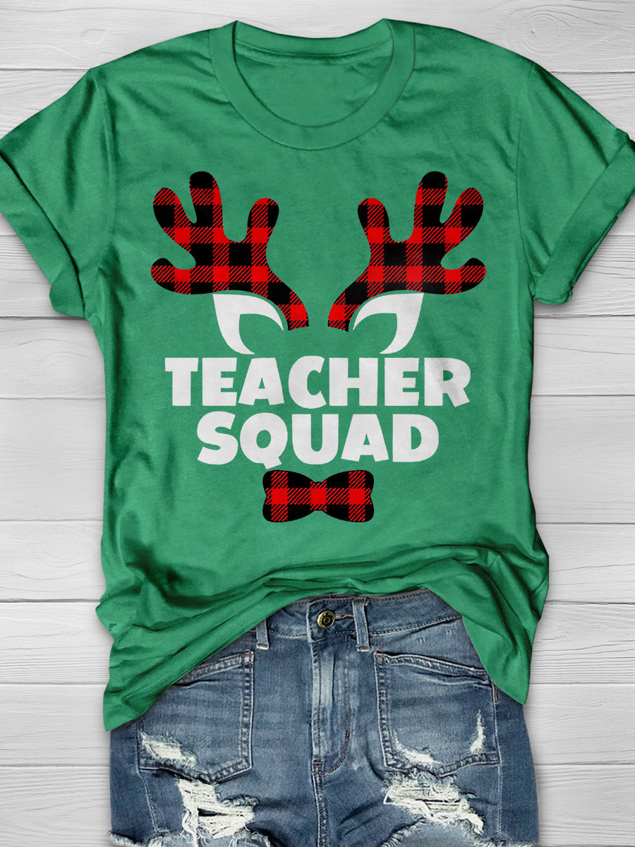 Teacher Squad Christmas Print Graphic T-shirts