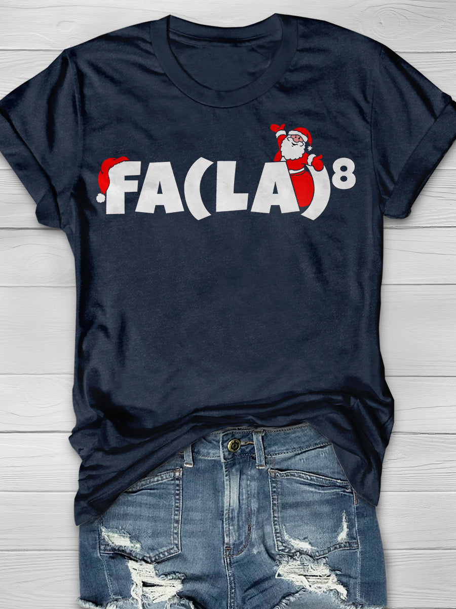 Funny Math Teacher Christmas Fa (La)8 Print Graphic T-shirts