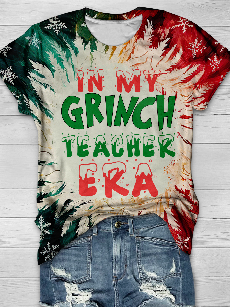 In My Grinch Teacher Era Full Print T-shirt