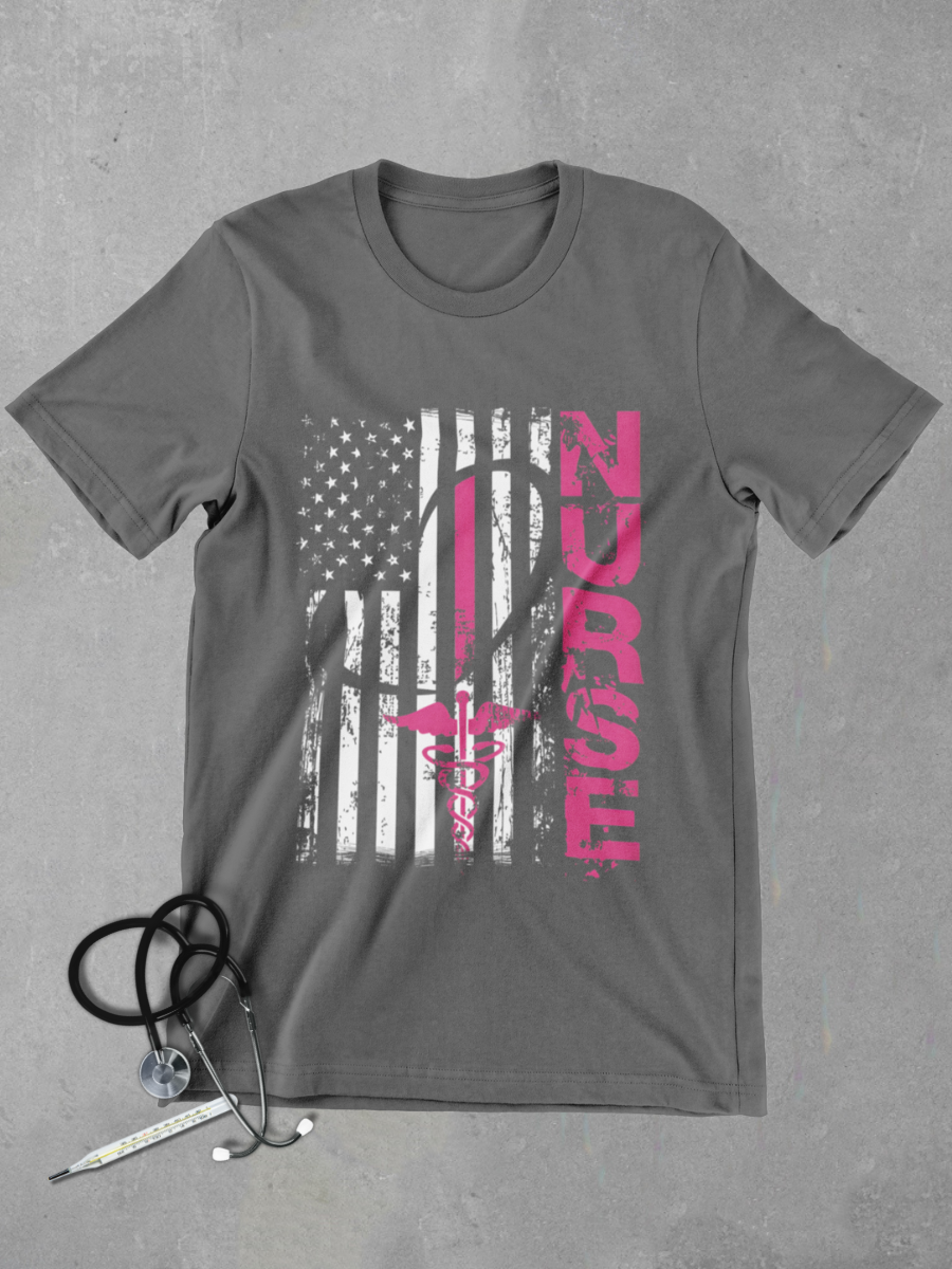American Flag Nurse Graphic T-shirt