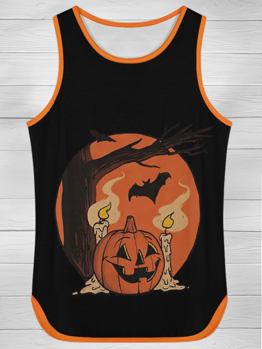 Halloween Pumpkin Face Split Vest
