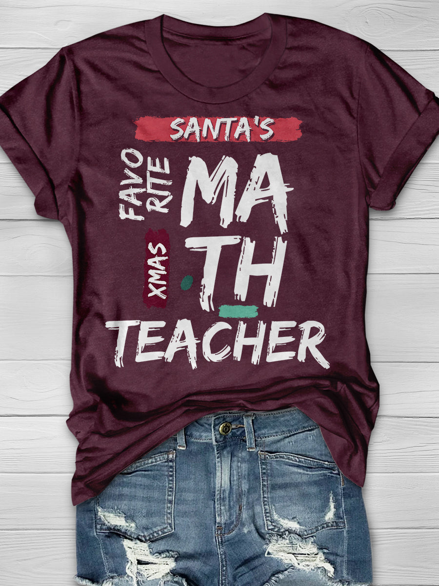 Christmas Math Teacher Print Graphic T-shirts