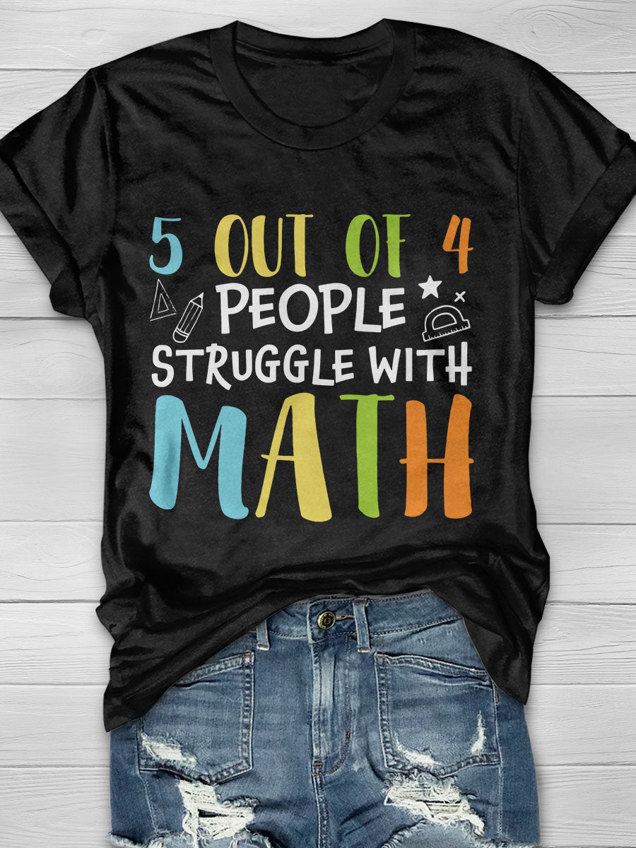 Funny Math Teacher Print Short Sleeve T-shirt
