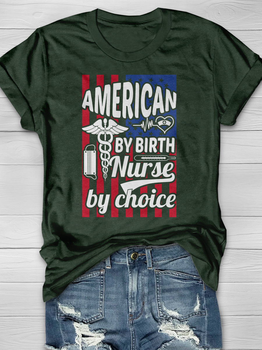 American Nurse Print Short Sleeve T-shirt