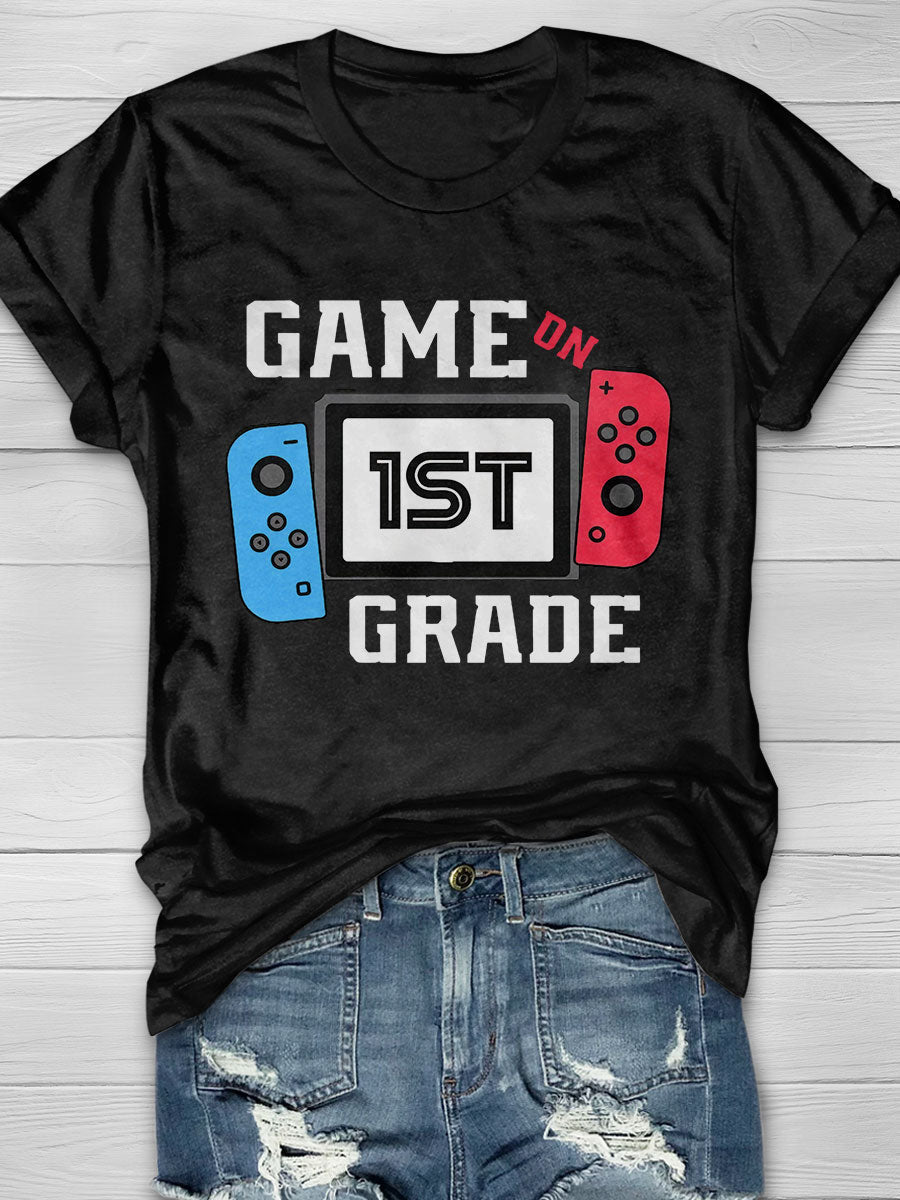 Game On First Grade Print Short Sleeve T-shirt