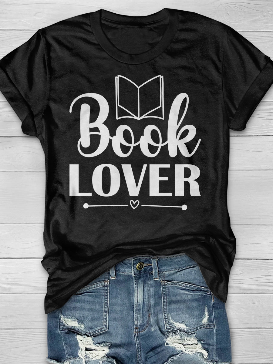 Book Lover Print Graphic T-shirts