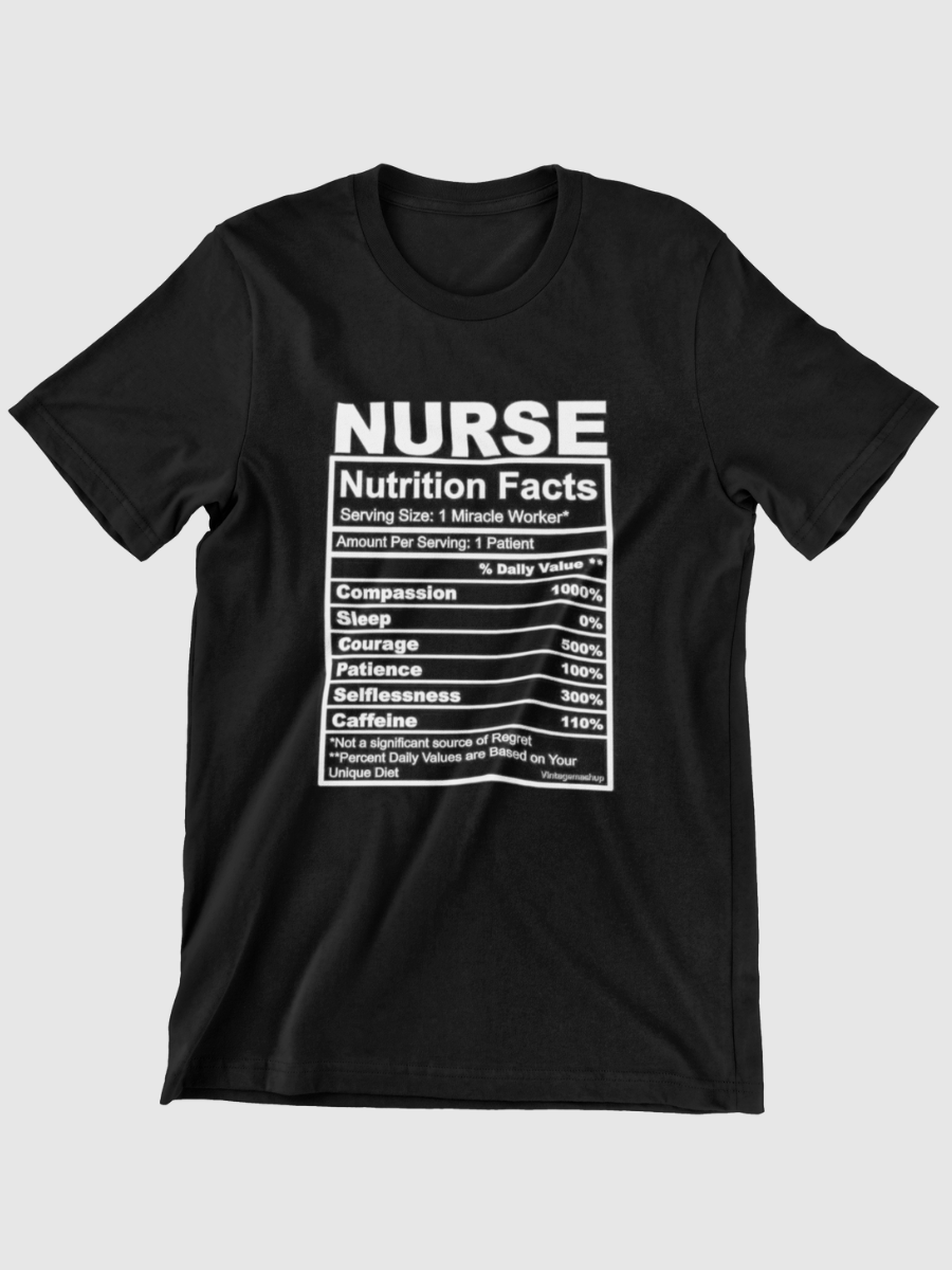 Nurse Nutrition Facts Graphic T-shirt