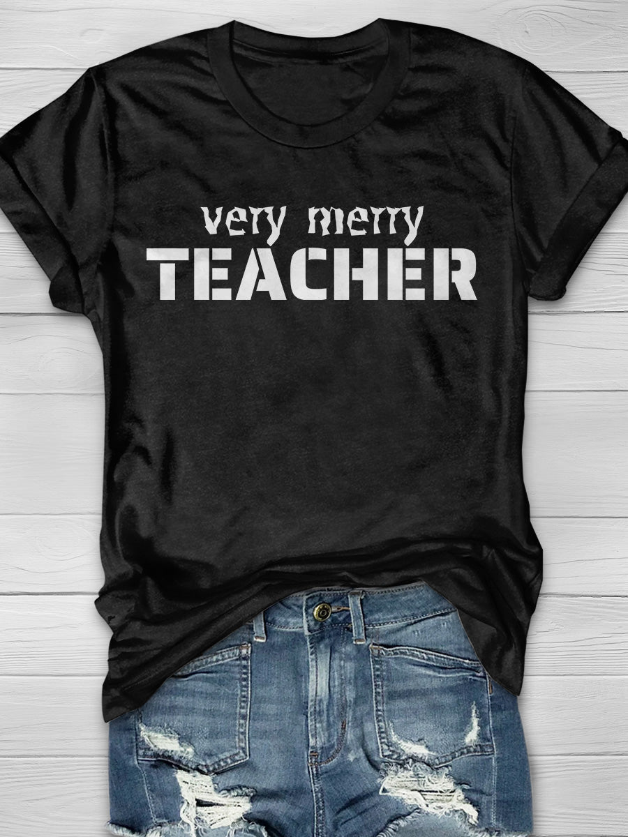 Teacher Christmas Print Graphic T-shirts