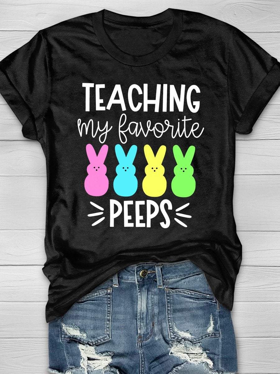 Teaching My Favorite Peeps Print Graphic T-shirts