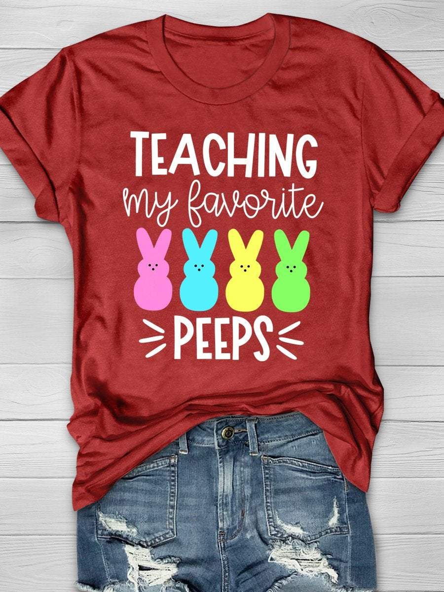 Teaching My Favorite Peeps Print Graphic T-shirts