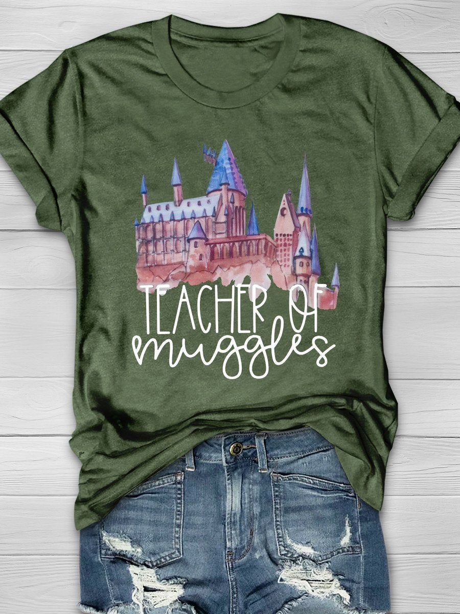 Teacher of Muggles Print Graphic T-shirts